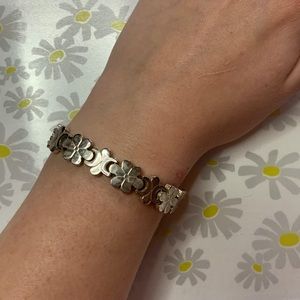 Silver floral bracelet